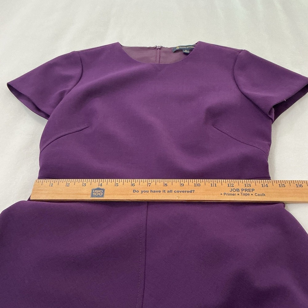 Brooks Brothers Wool Purple A-Line Dress Sz 6 Short Sleeve Career-core Classic - Picture 16 of 16